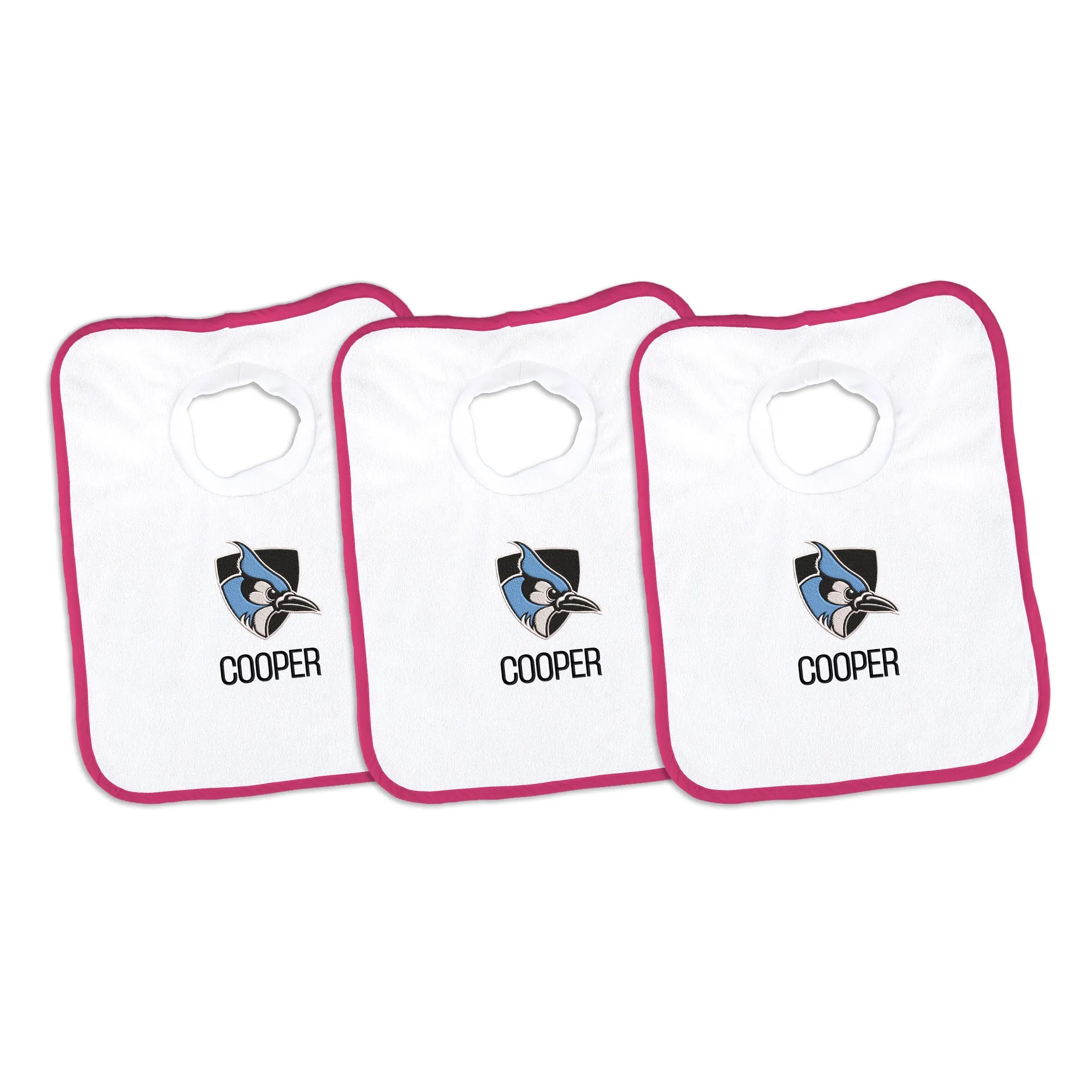 Personalized Johns Hopkins Blue Jays 3-Pack Bibs