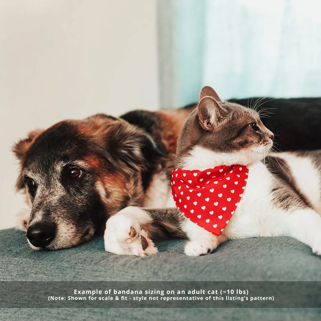 Pet Bandana - "Happy Hanukkah" - Blue & Silver Menorah Bandana for Cat   Small Dog / Slide-on Bandana / Over-the-Collar (One Size)