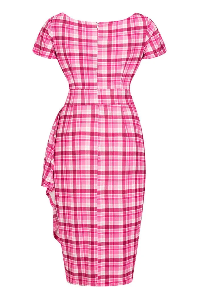 Pink Gingham Elsie Dress s8 only