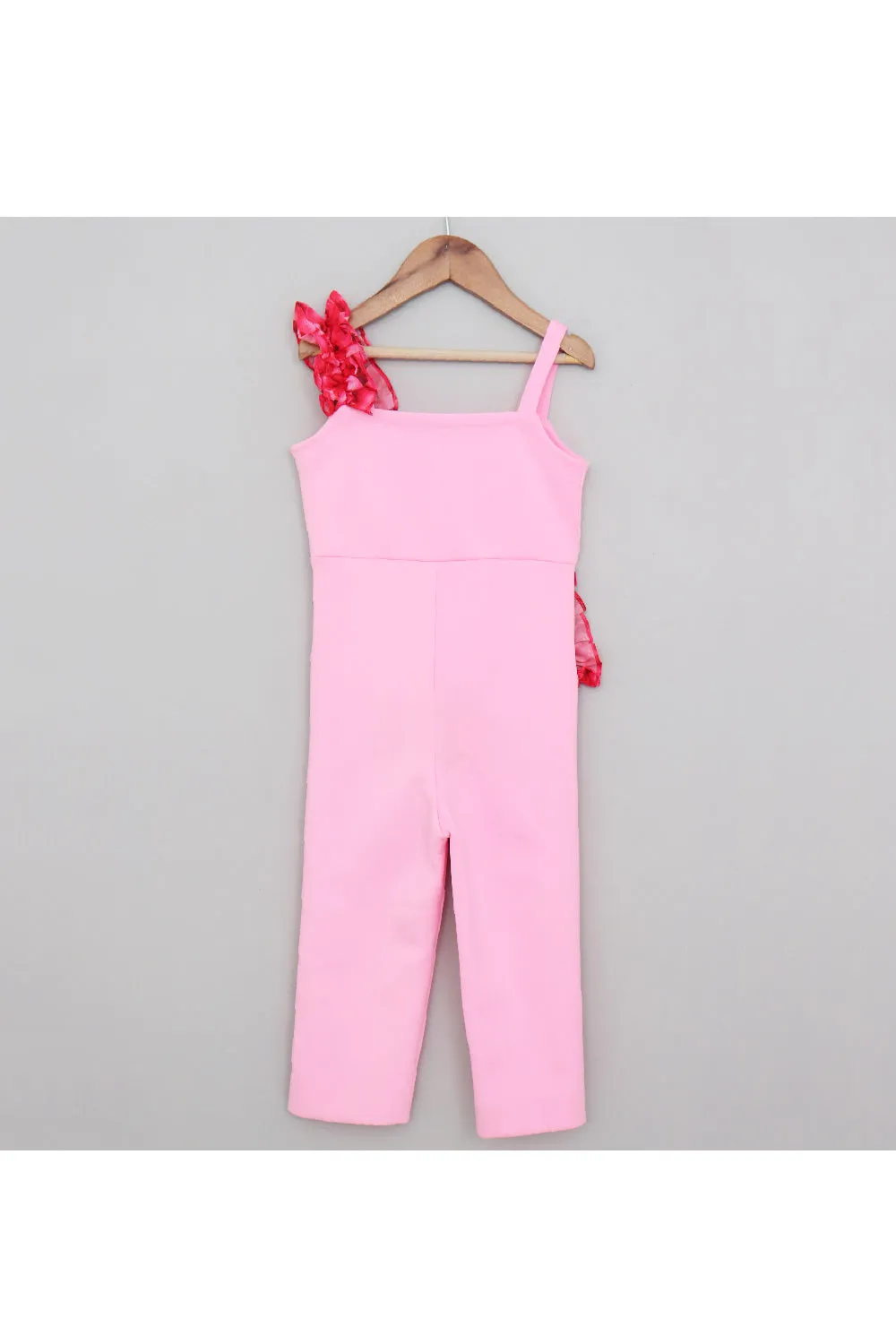 Pink Scuba Sleeveless Jumpsuit