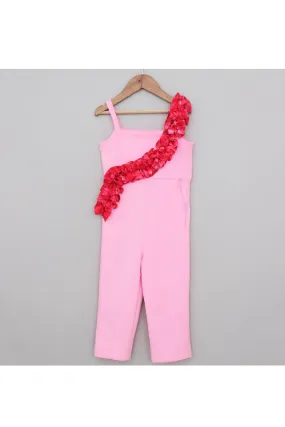 Pink Scuba Sleeveless Jumpsuit