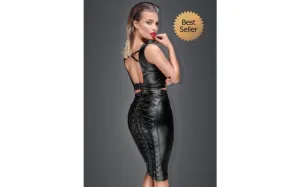 Power Wetlook Pencil Skirt w Long Zipper