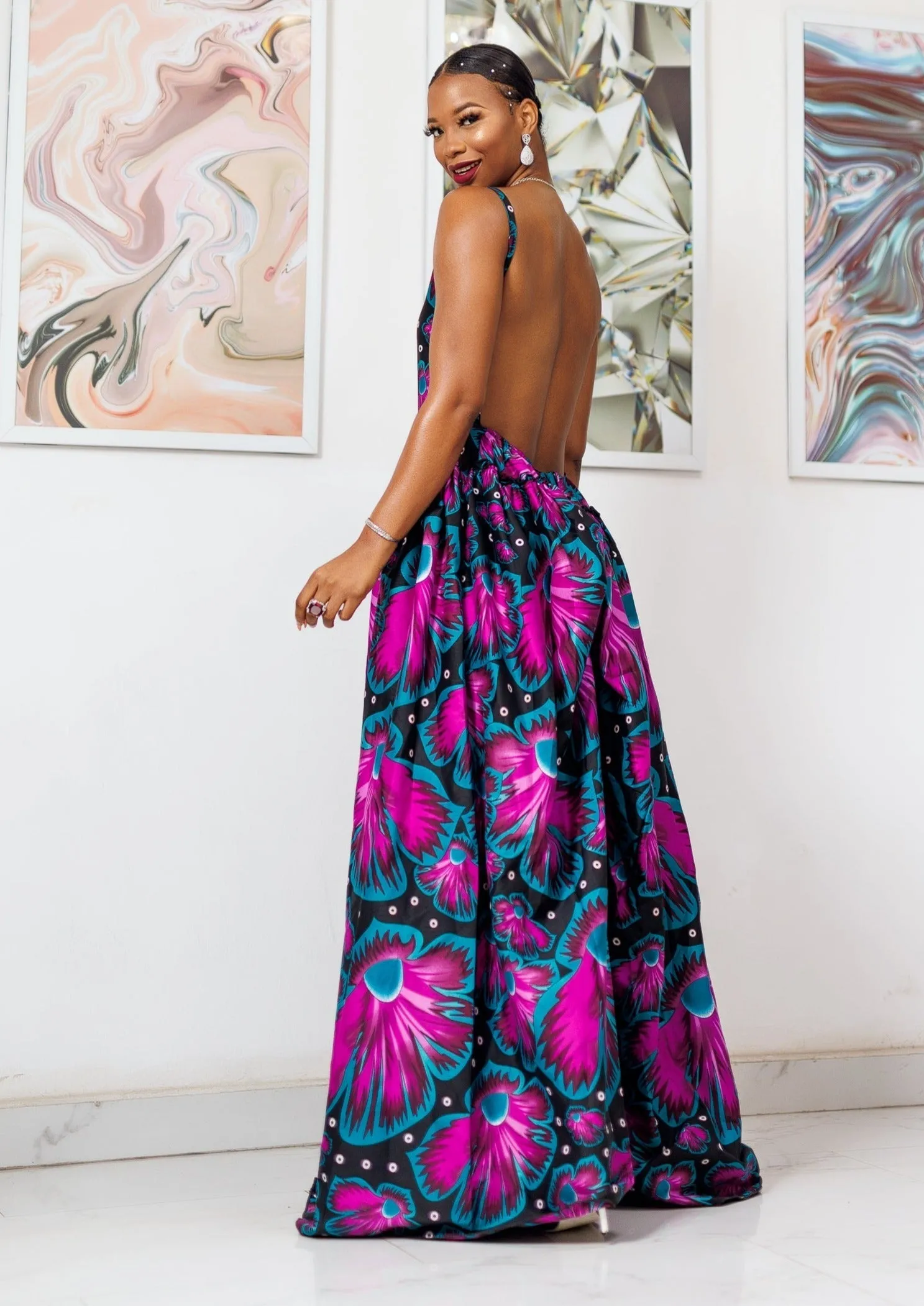 Pre Order:  Fundua Backless Maxi Dress