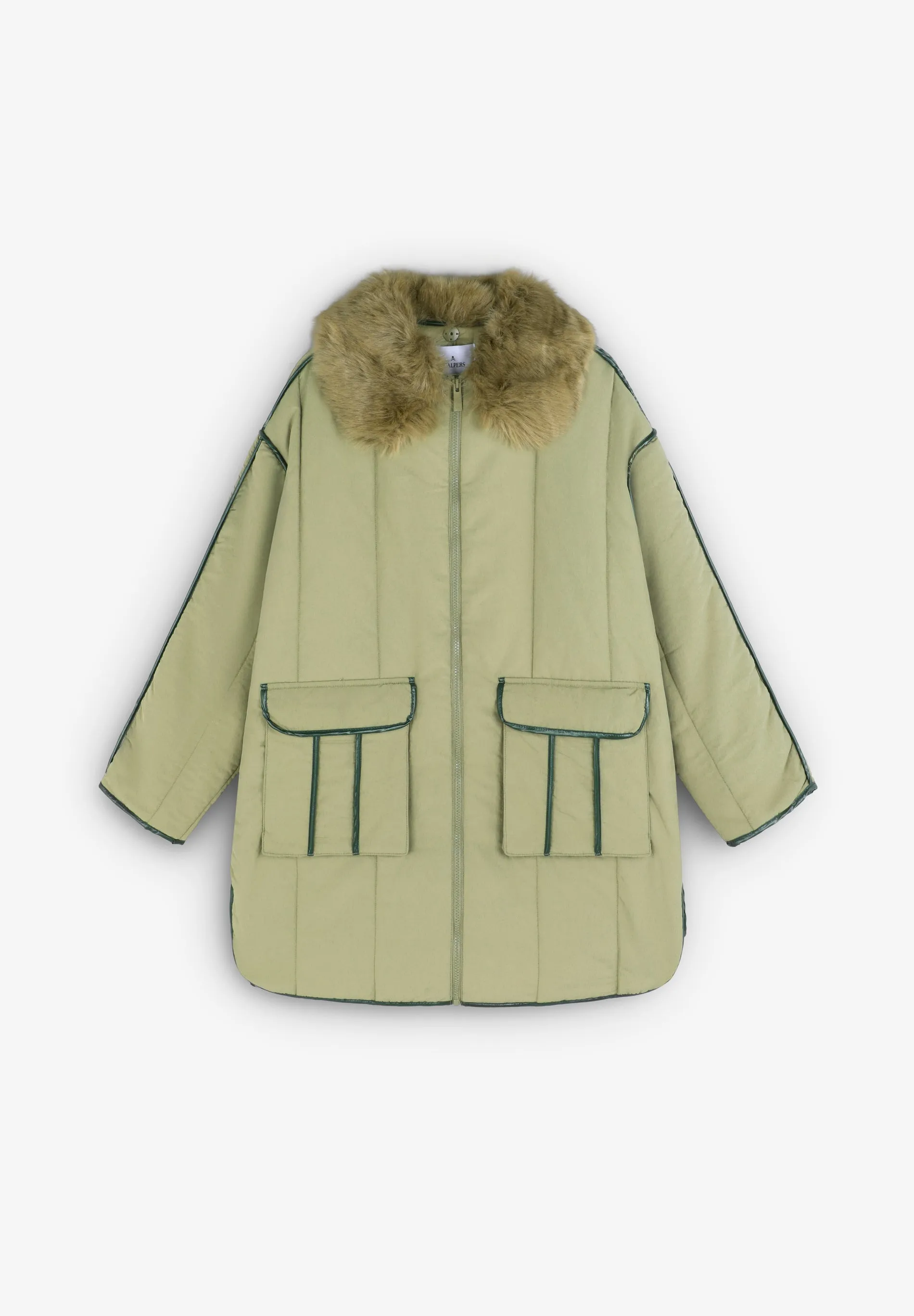 PUFFER COAT WITH FUR COLLAR