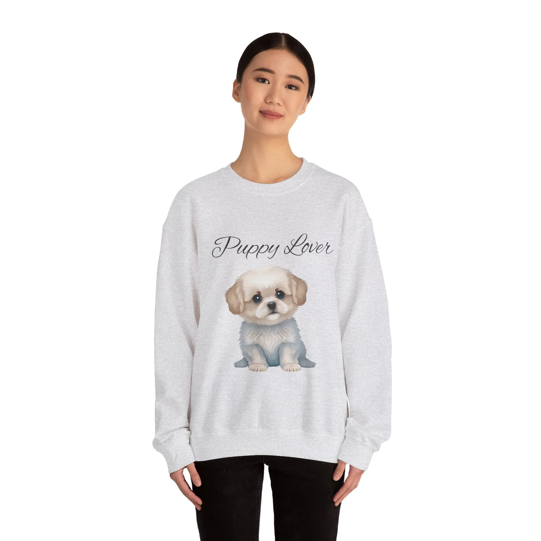 Puppy Lover Sweatshirt Comfy Unisex Crewneck Sweatshirt for Dog Mom