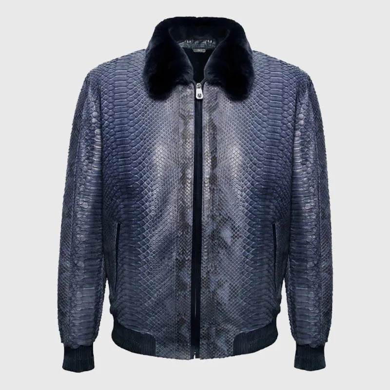 Purchase Best Premium Style Winter Shearling Python Leather Flight Jacket