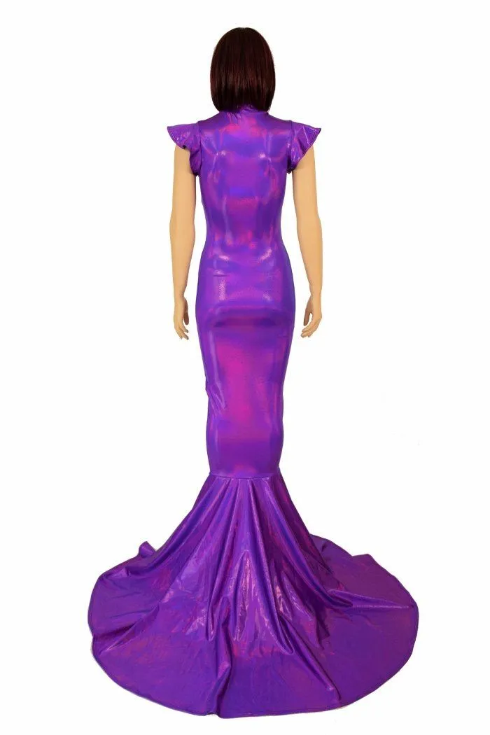 Purple Holo Puddle Train Gown