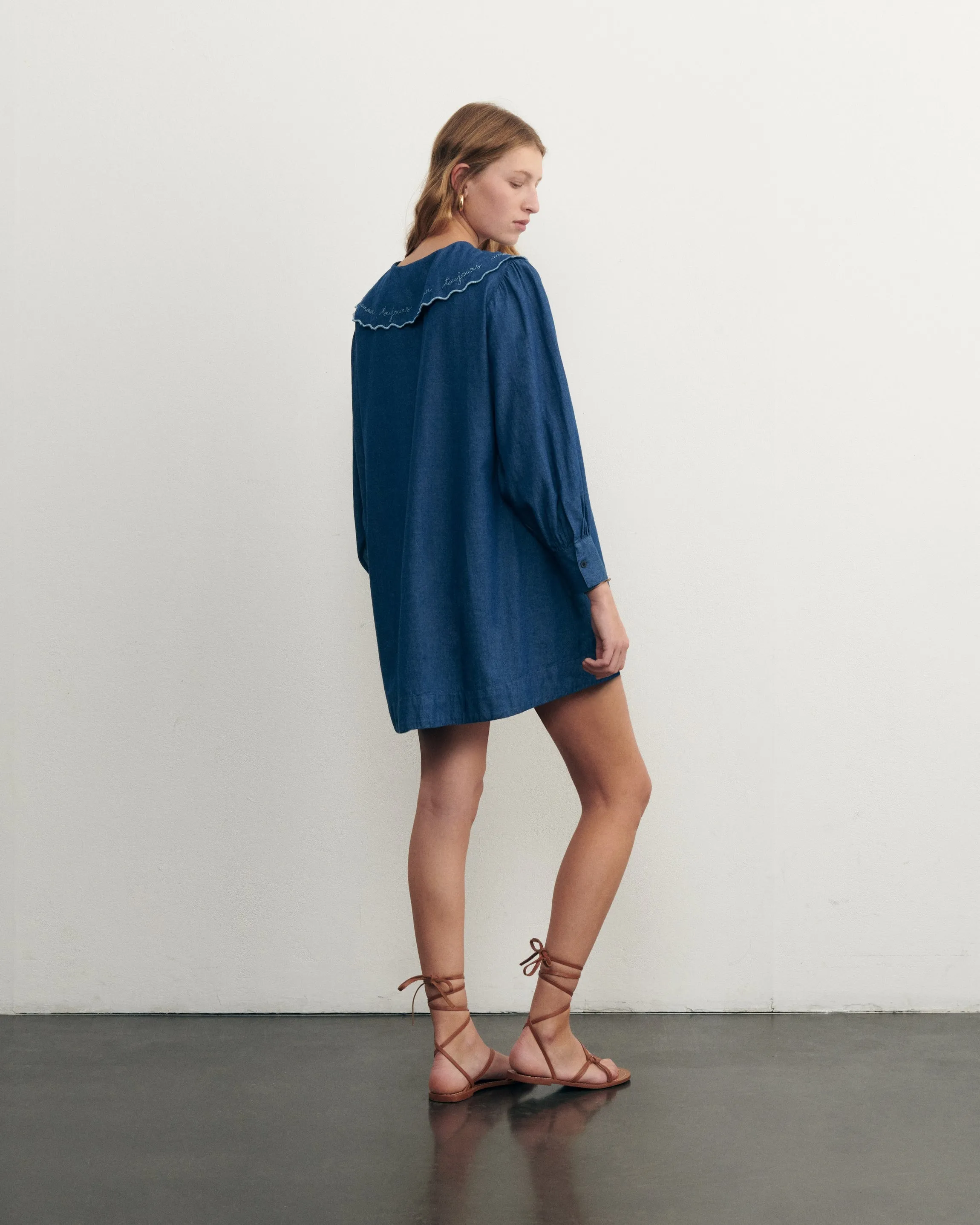 "Amour Toujours" vergennes chambray dress