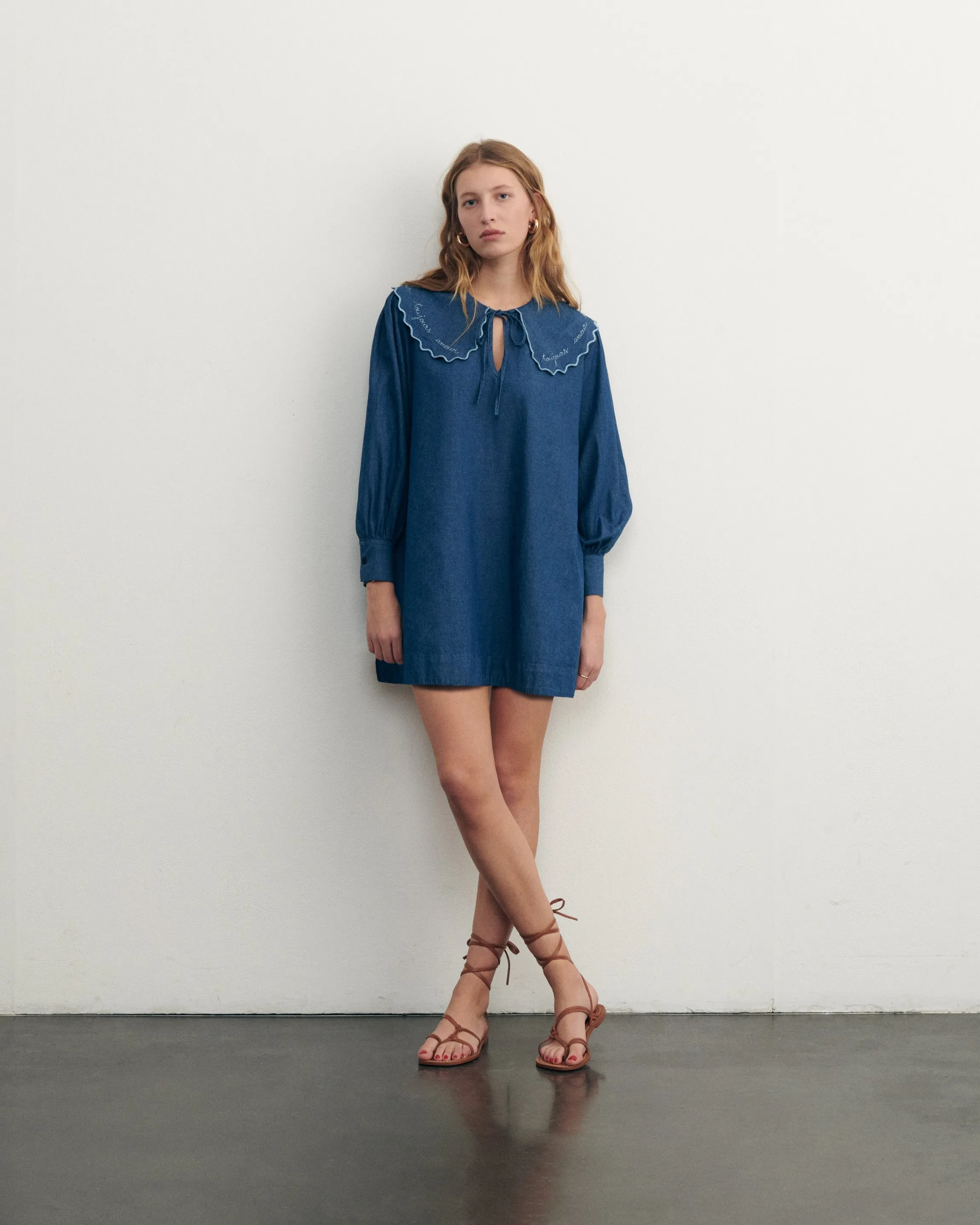 "Amour Toujours" vergennes chambray dress