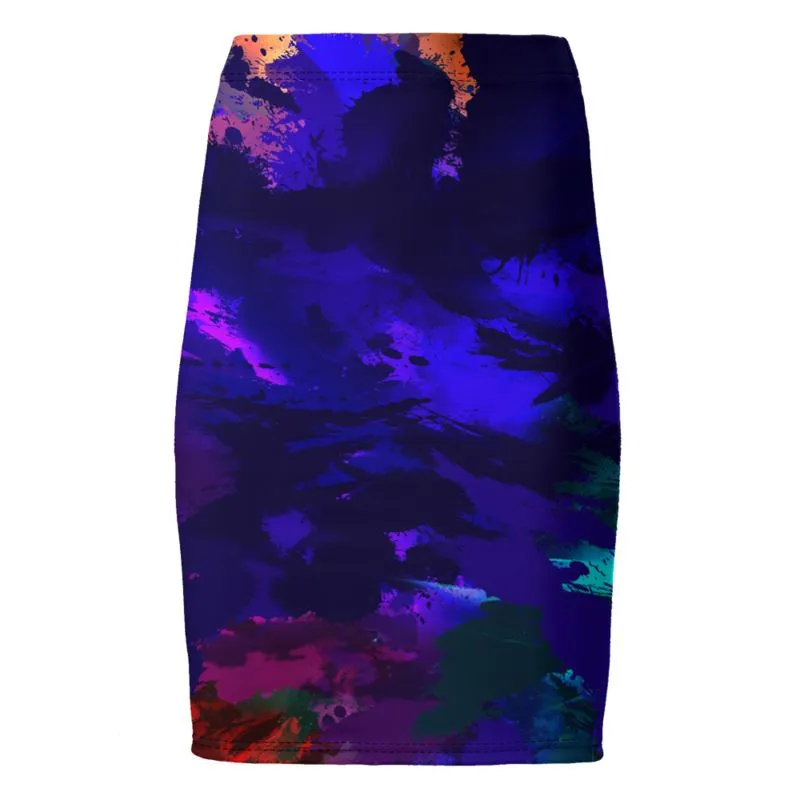 "Rainbow Explosion" Custom Pencil Skirt