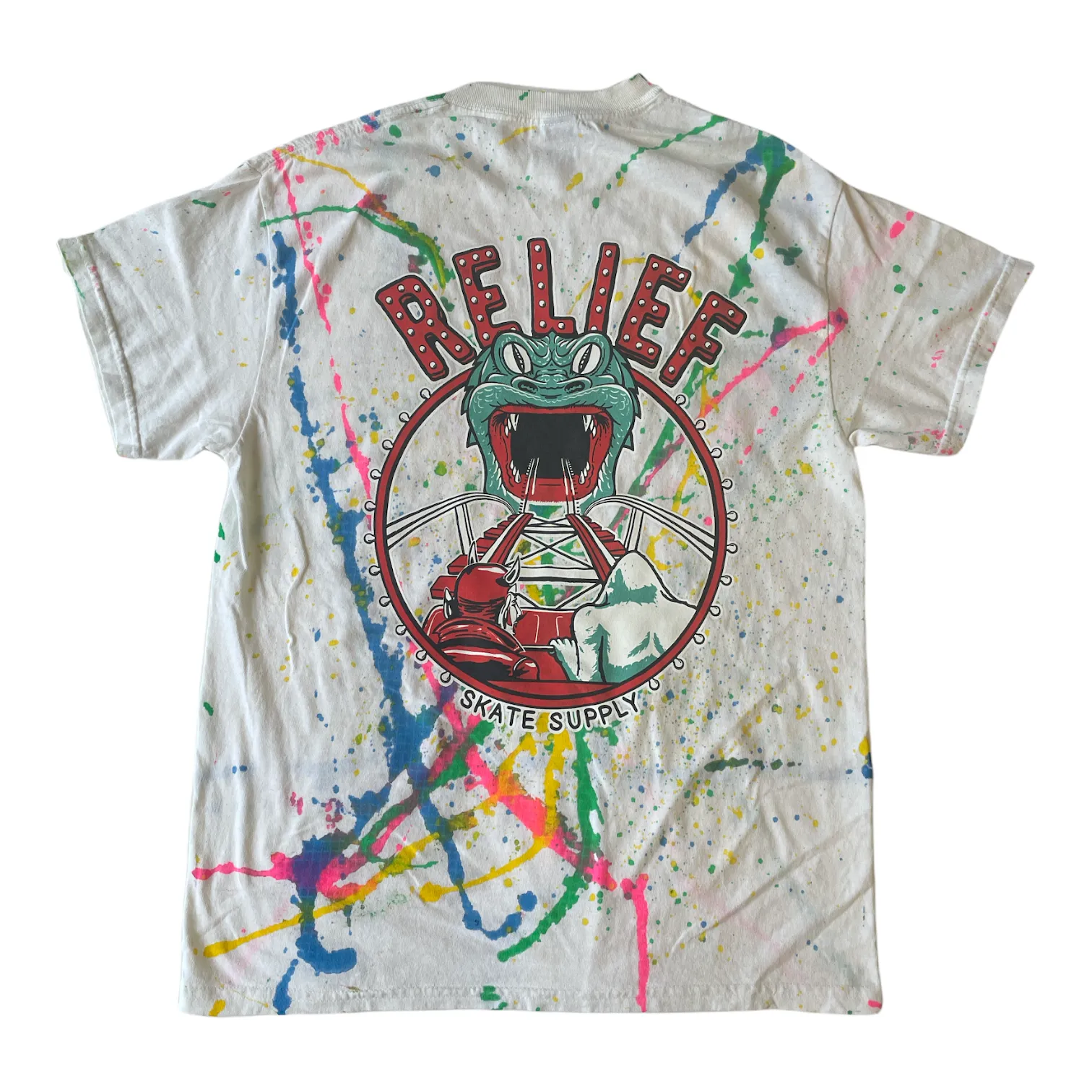 Relief “Miracle Strip” Starliner T Shirt White Paint Splatter