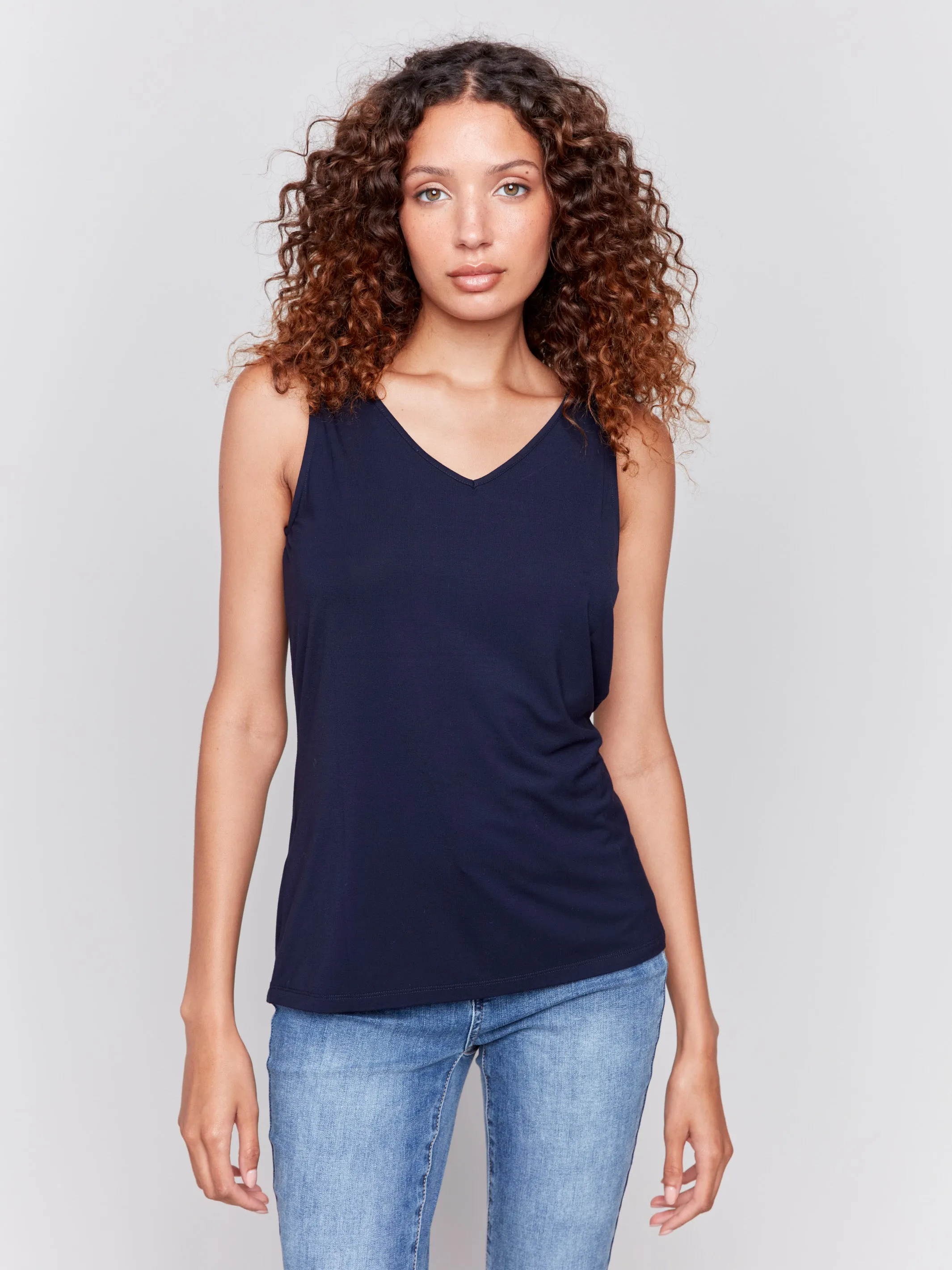 Reversible Bamboo Cami - Navy