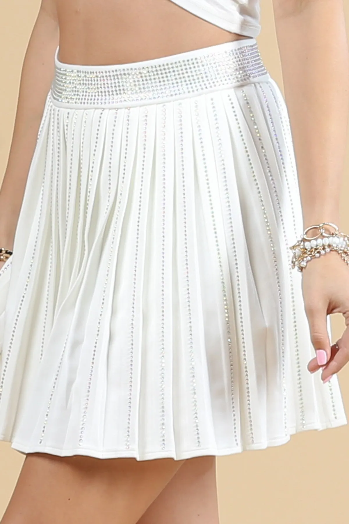 Rhinestone Diva Pleated Skirt