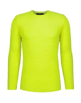 Ribbed Fluorescent Sweater - Yellow