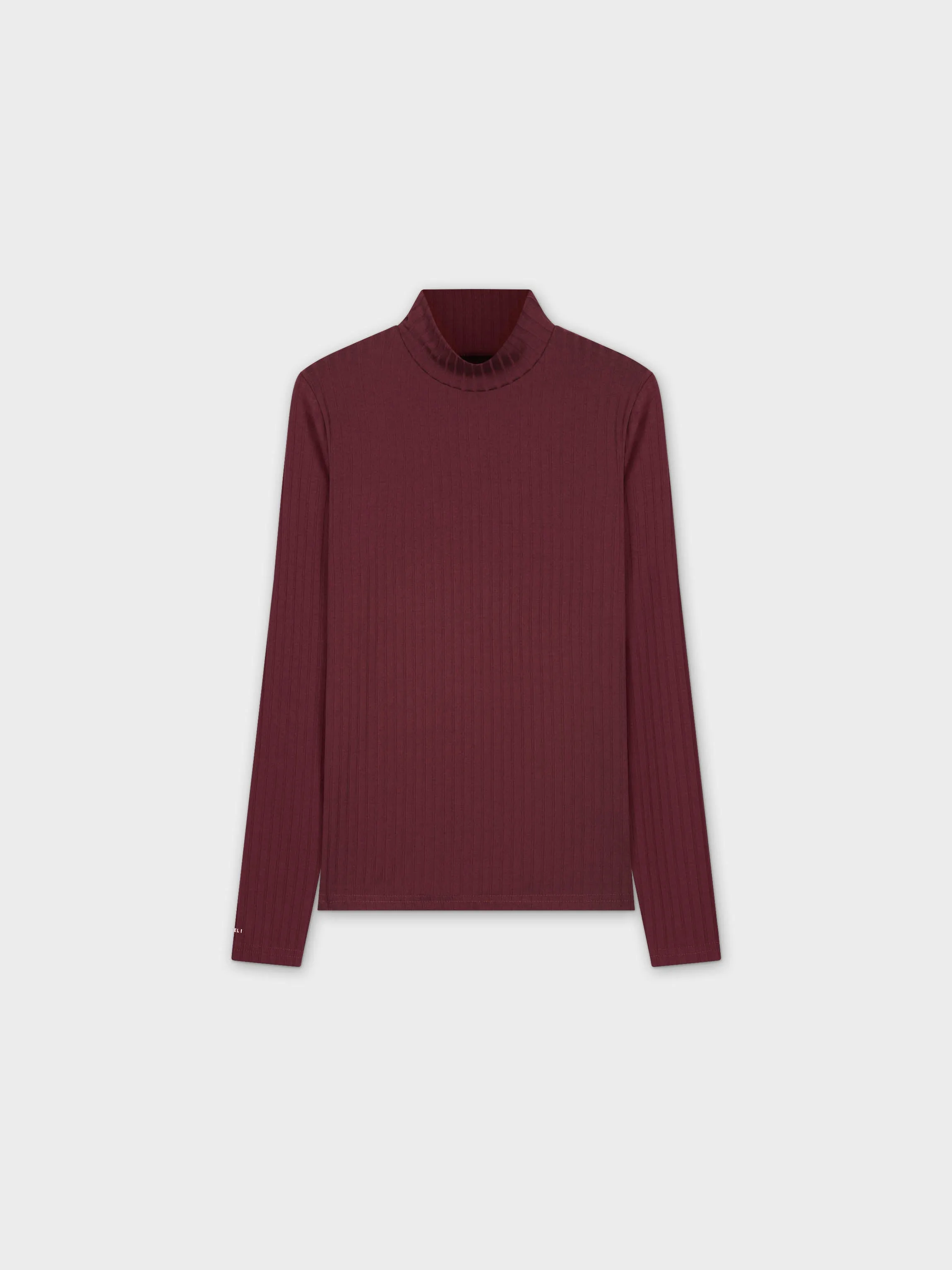 RIBBED JERSEY TURTLENECK-PURPLE