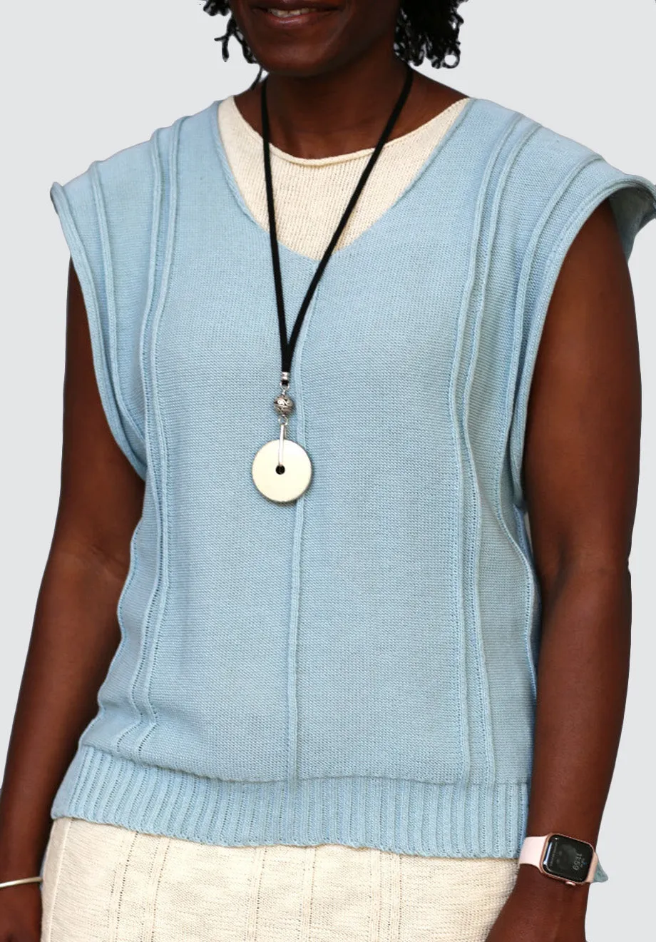 Ribbed Vest | Duck's Egg