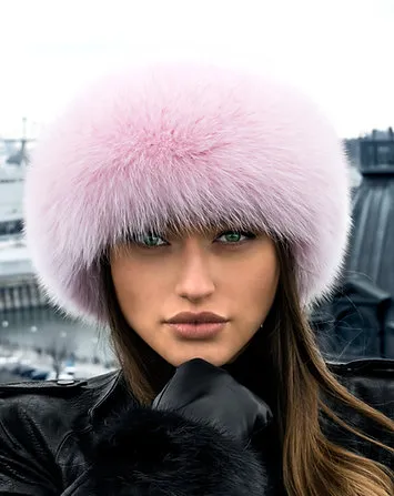 Rippe's Furs Fox Fur Headband - Pink