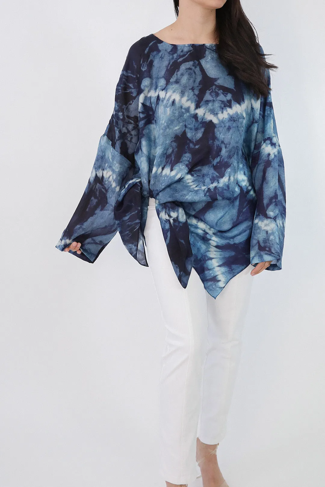 SAMIRA ONE-SIZE TUNIC IN  LIGHTWEIGHT PRINTED SILK VOILE FLORENCE