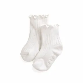 ShaSha White Ruffle Socks