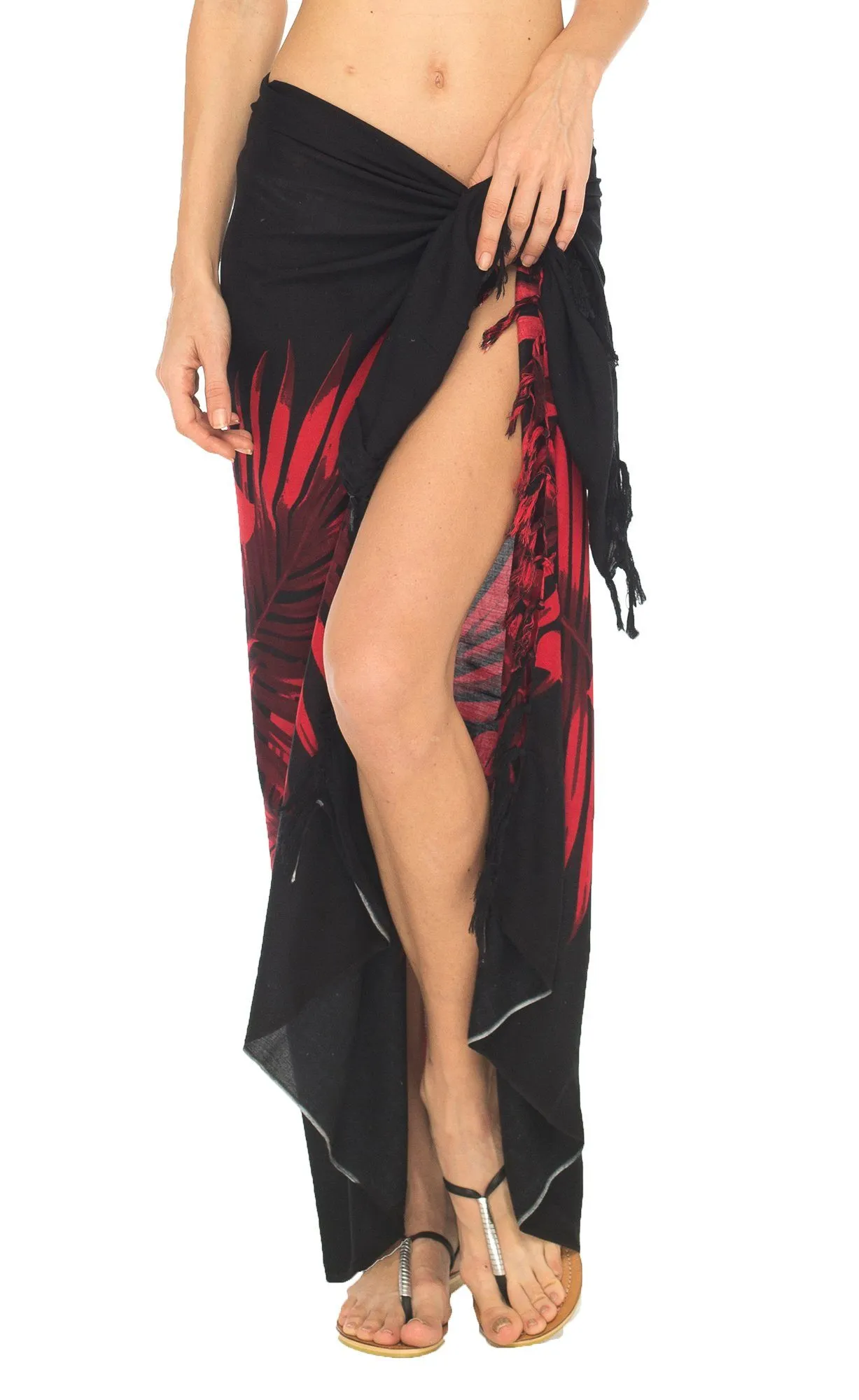 SHU-SHI Womens Beach Swimsuit Cover Up Palm Tree Sarong Wrap with Coconut Clip