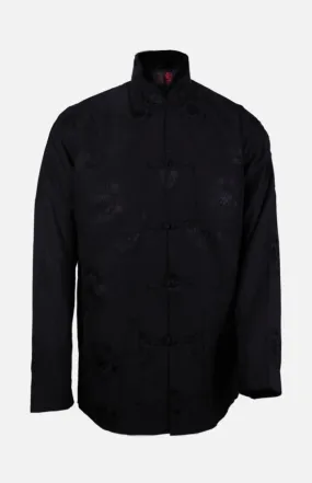 Silk Padded Jacket (Eight Treasures Pattern)-Black