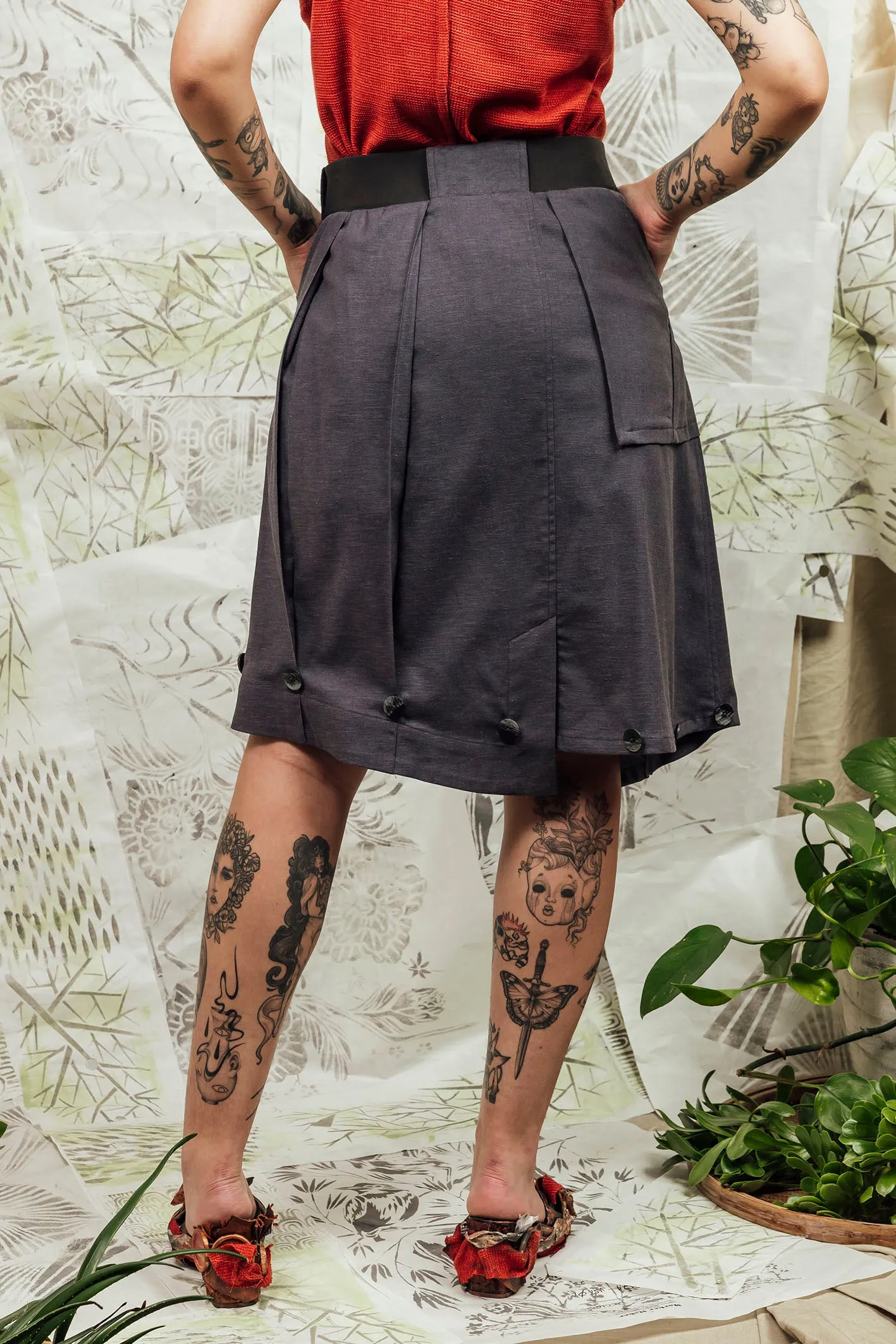 SL24 DHIA DETACH SKIRT -  SLATE