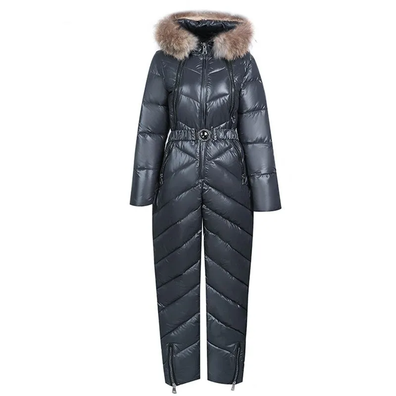 Snow One Piece For Women Jumpsuit Ski Clothes Winter Jackets Hooded Parka