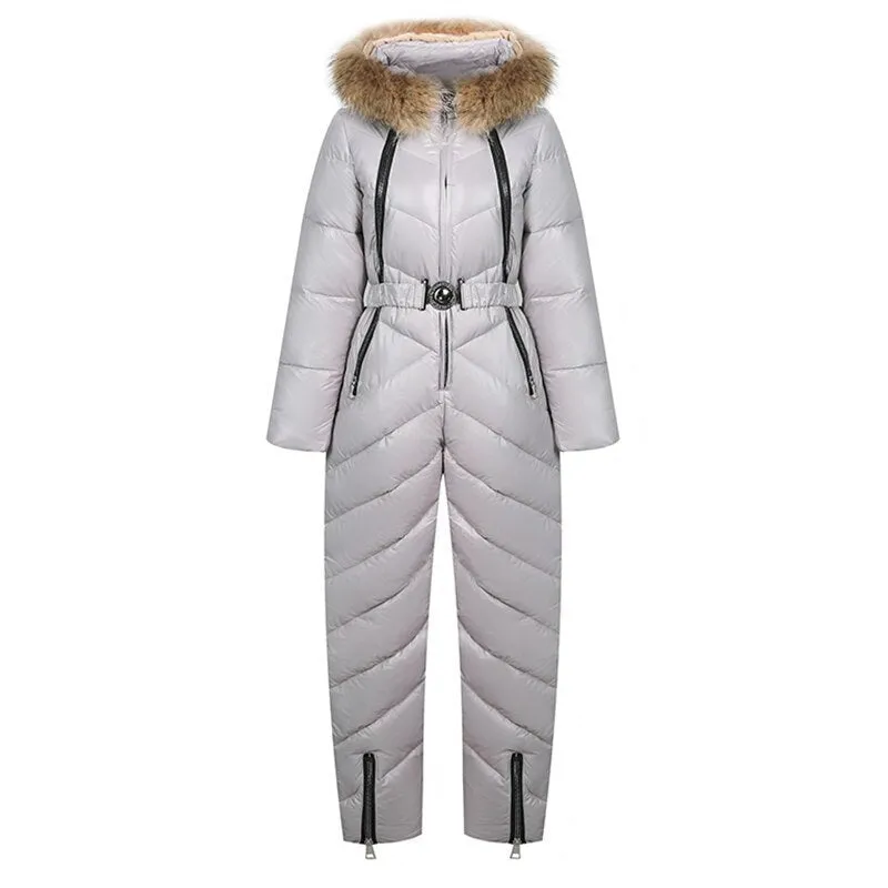 Snow One Piece For Women Jumpsuit Ski Clothes Winter Jackets Hooded Parka