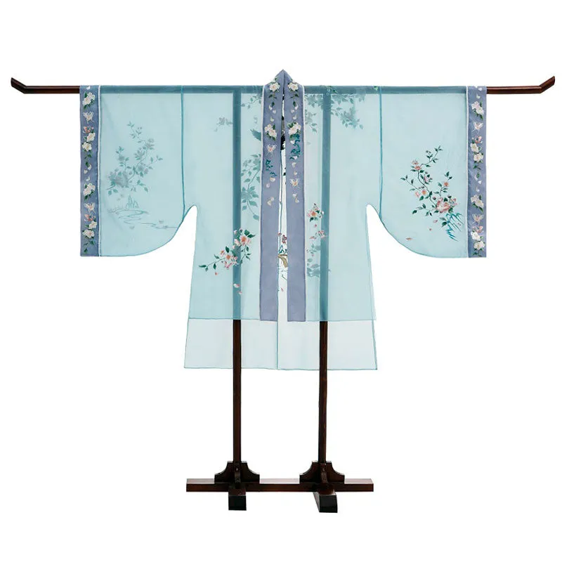 Song of Spring - Peony Flower Embroidery Traditional Hanfu Clothing Chinese Dress for Garden Tea Party