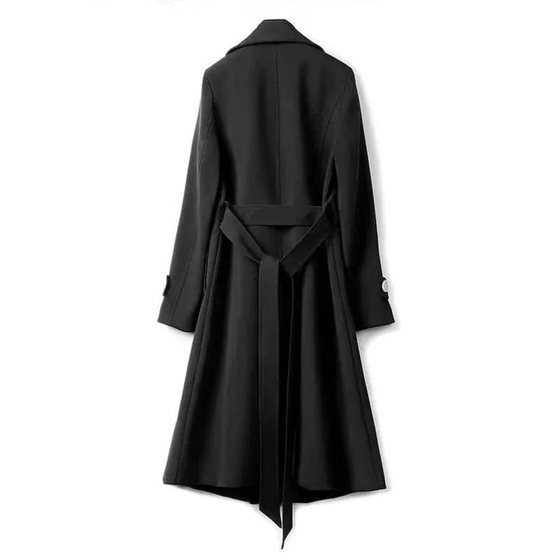 Spring Trench Coat - Stylish Double-Breasted A-Line Jacket for Women