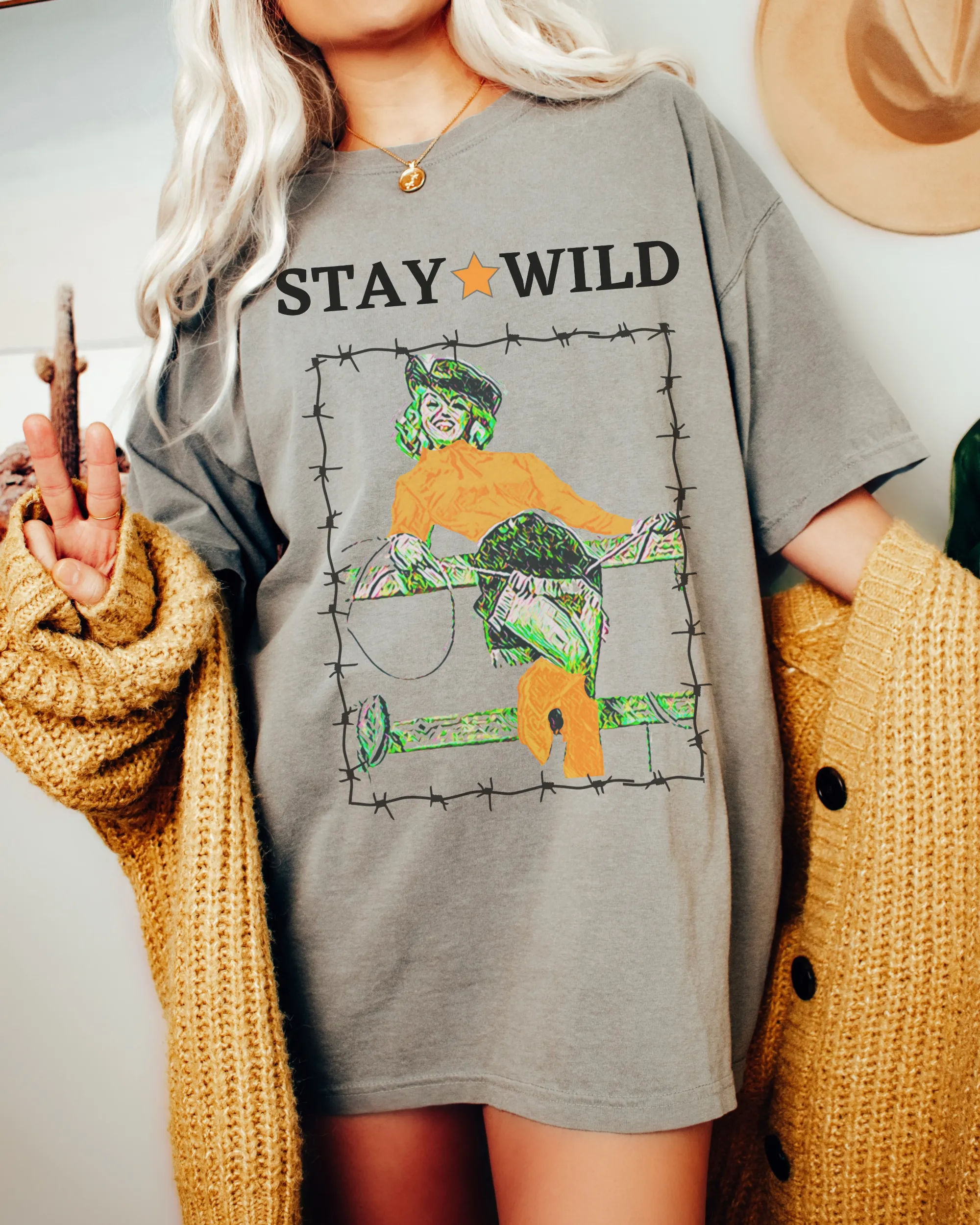 Stay Wild Comfort Colors® Shirt, Trendy Women's T-Shirt, Garment Dyed, Retro Inspired T-Shirt, Bach Party Tee