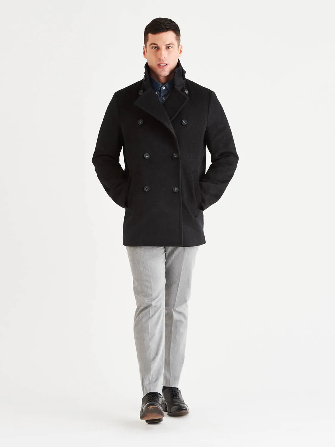 Stewart StormLux™ Wool Cashmere Peacoat