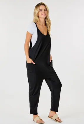 Straight Leg Cami Jumpsuit in Black