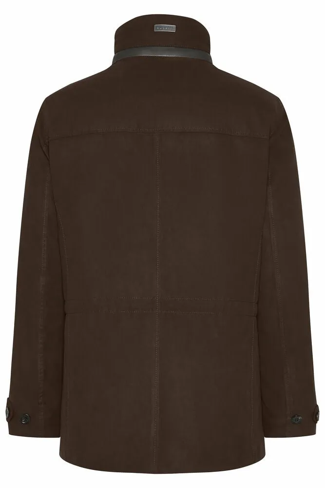 Suede Stand Collar Jacket - Brown