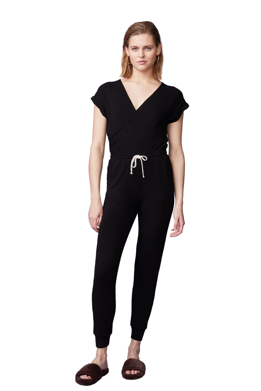 Supersoft Wrapped Jumpsuit, Black