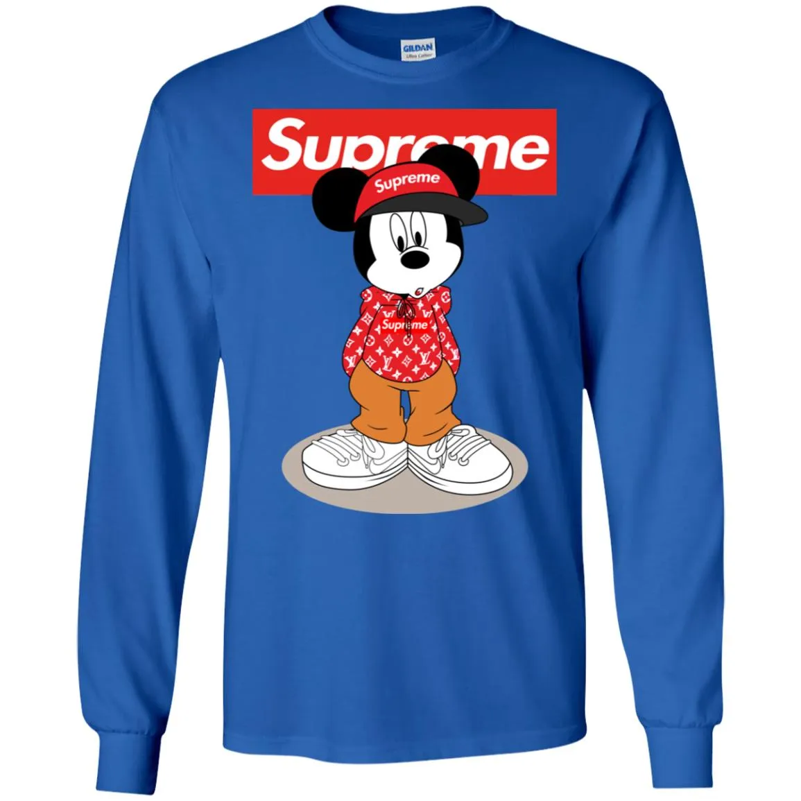 Supreme Mickey Mouse T-shirt Men Long Sleeve Shirt