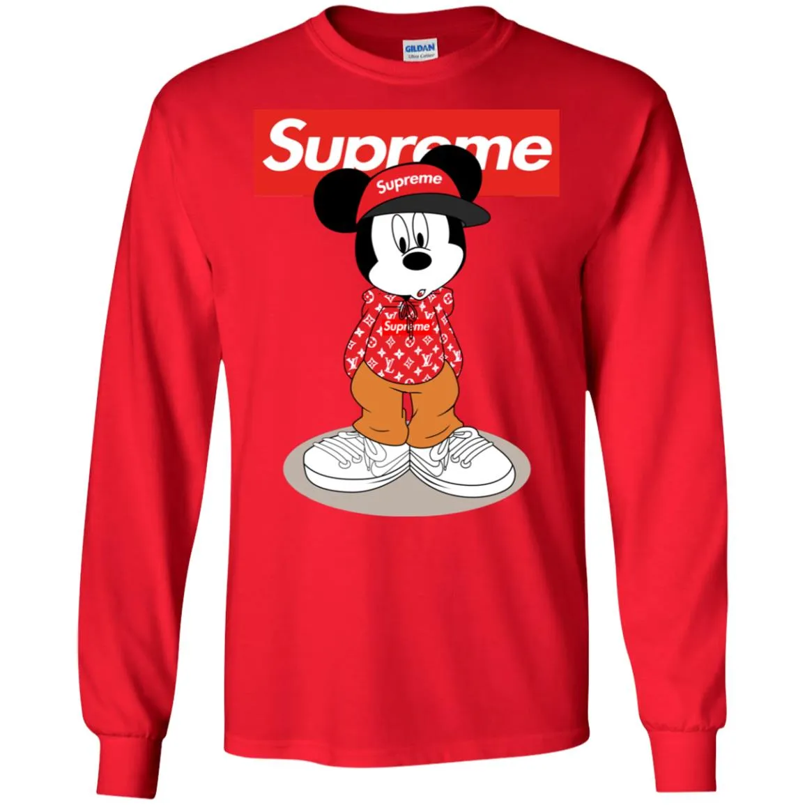 Supreme Mickey Mouse T-shirt Men Long Sleeve Shirt