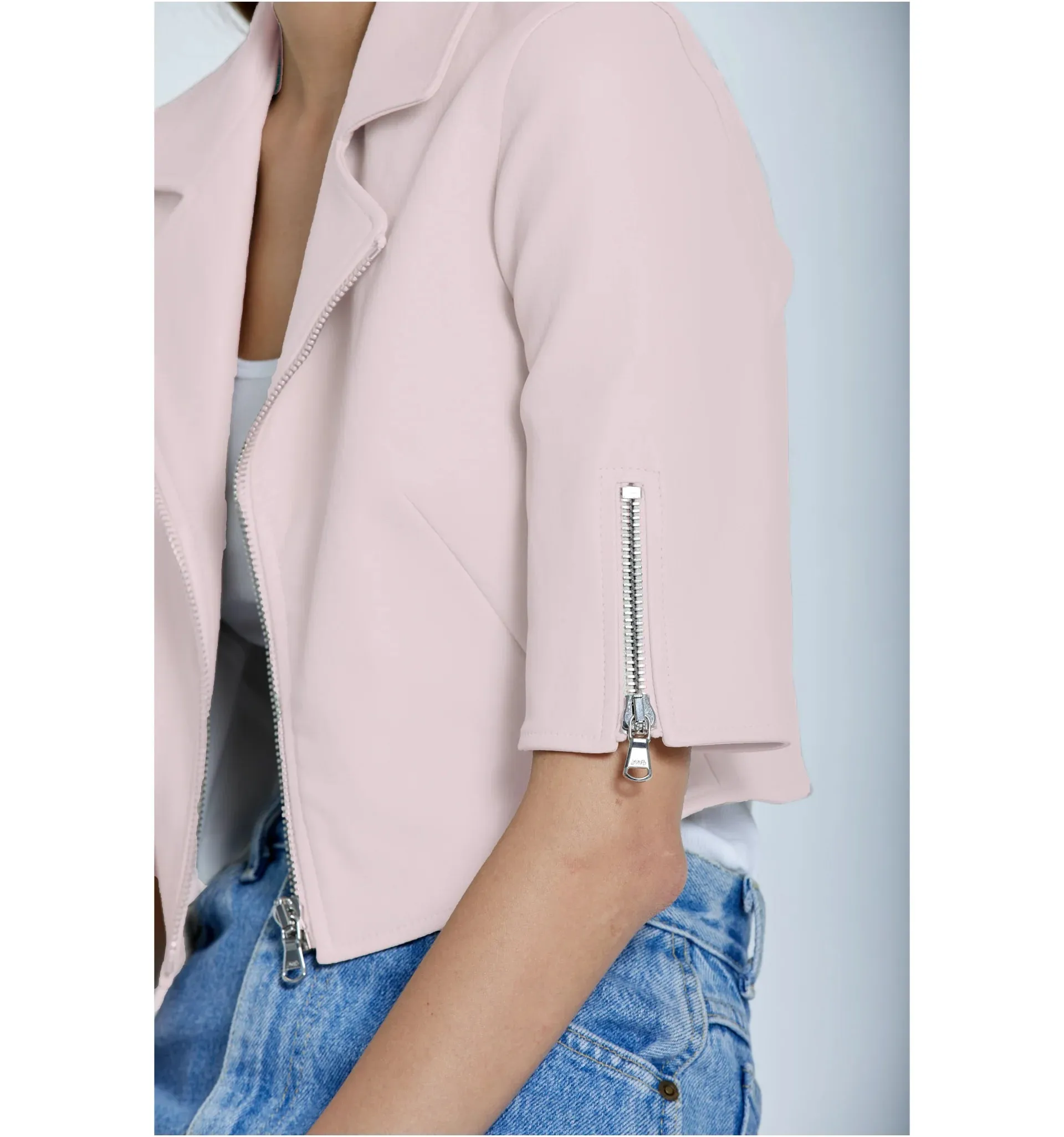 Susan Bender MOTO PALE PINK JACKET