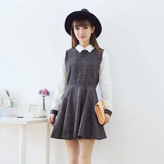 Sweet Grid Students Dress AD0011