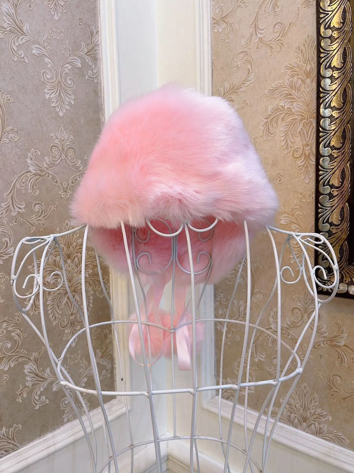 Sweetheart Princess Pink Faux Rabbit Fur Plush Collar Wrap Scarf