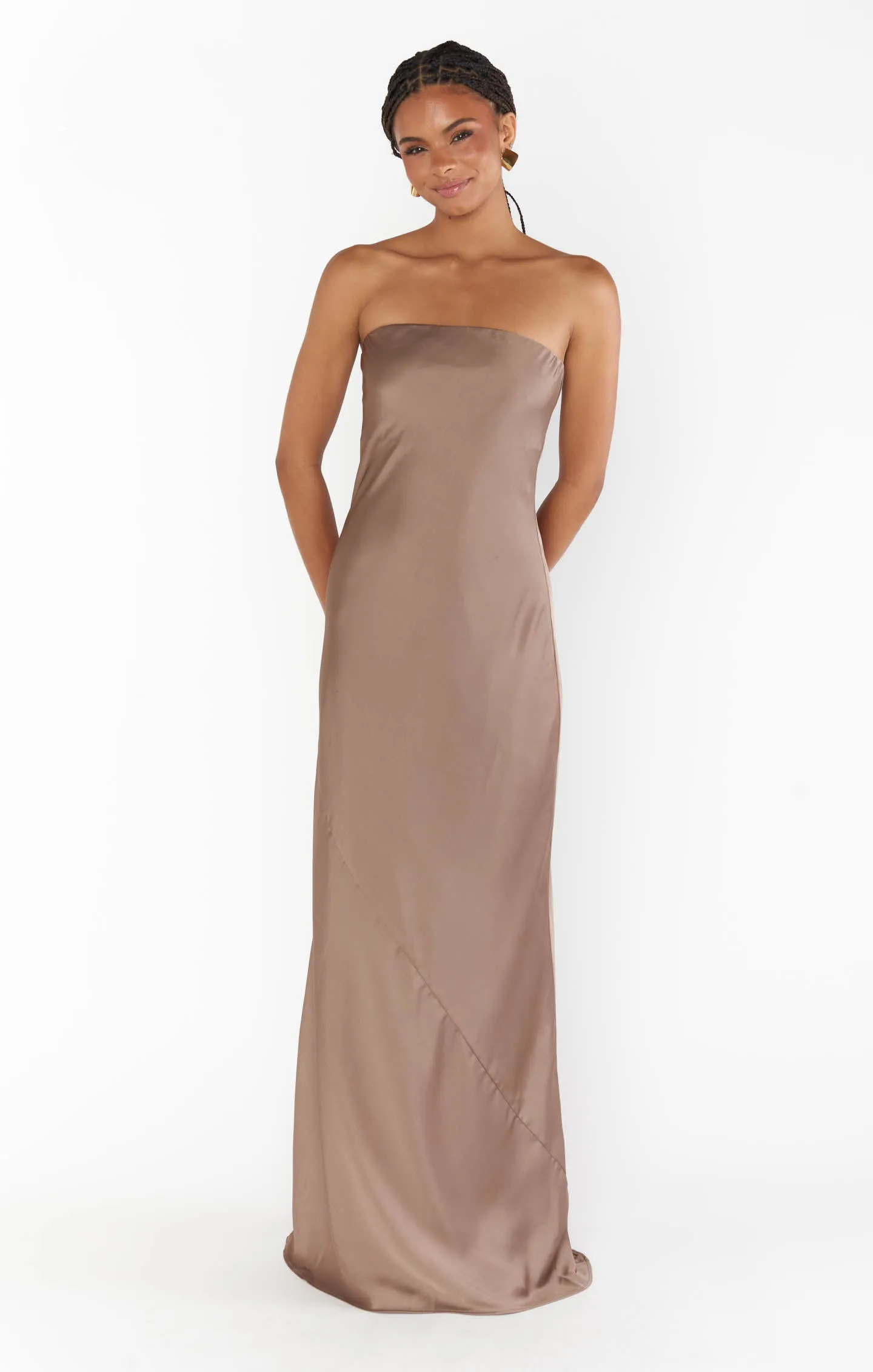 Taylor Tube Maxi Dress ~ Dune Luxe Satin