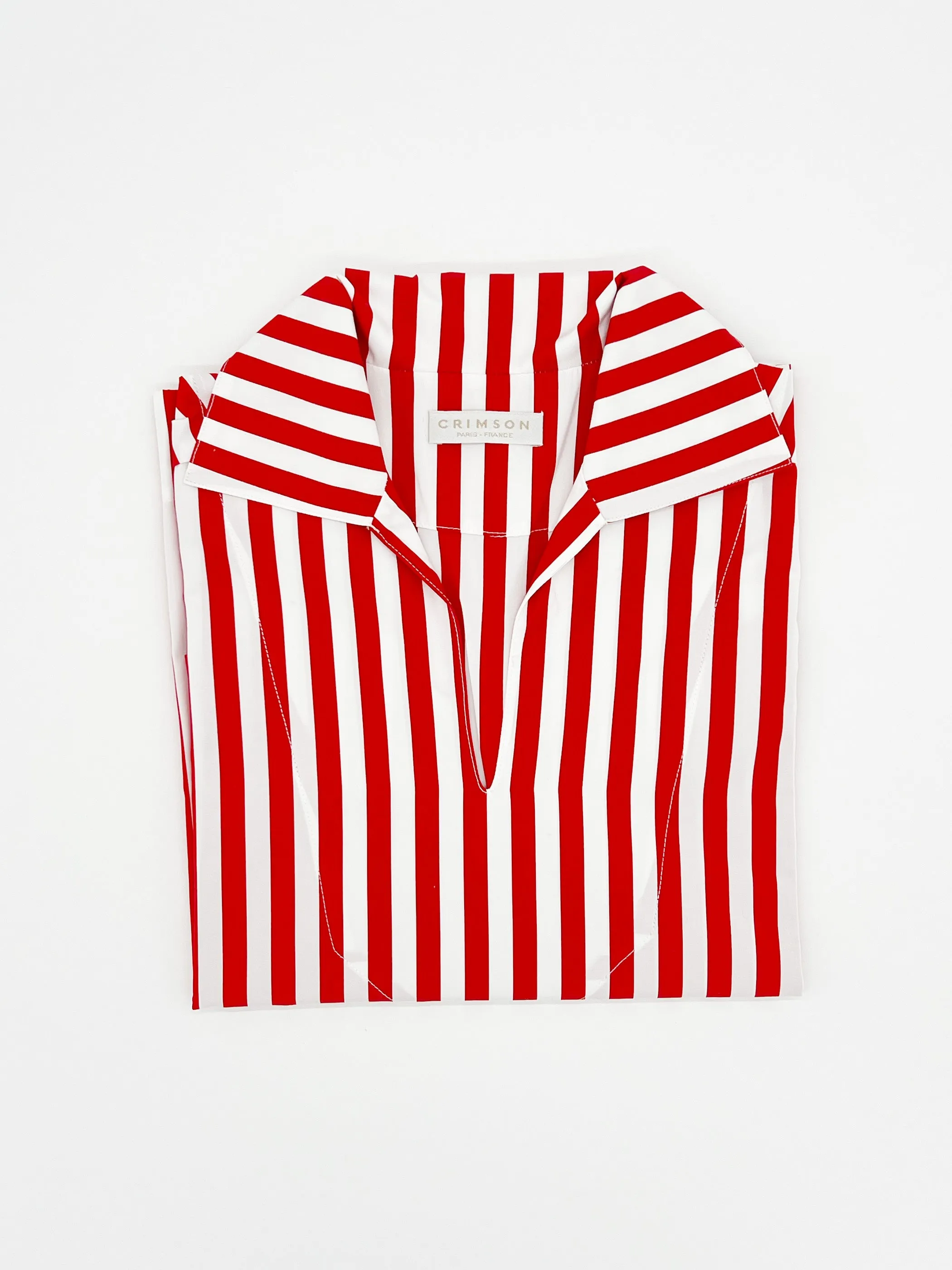 THE COTTON CAPRI SHIRT | RED STRIPES