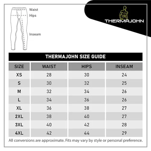 Thermajohn Mens Thermal Underwear Pants Long Johns Bottoms Thermal Leggings for Men Extreme Cold (Black, Medium)