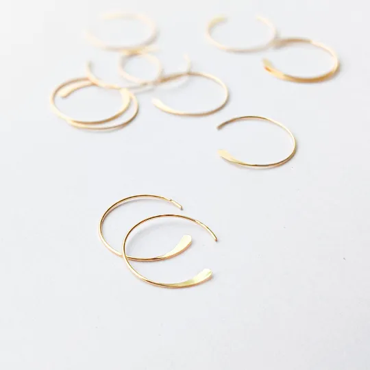 Tiny Moon Hoops in 14K Rose Gold Fill