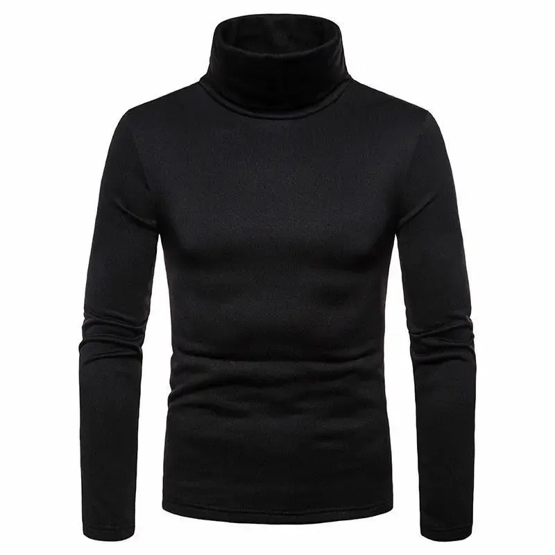 Toleet-Men Thermal Turtle Neck Long Sleeve Skivvy Turtleneck Sweaters Stretch T Shirt Tops Pullover Spring Autumn Tee