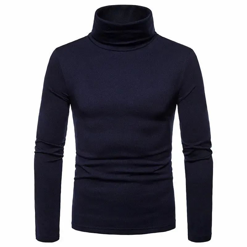 Toleet-Men Thermal Turtle Neck Long Sleeve Skivvy Turtleneck Sweaters Stretch T Shirt Tops Pullover Spring Autumn Tee