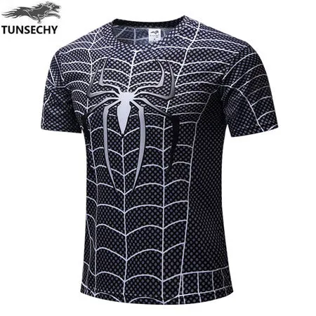 TUNSECHY NEW Marvel Super Heroes Avenger Batman T shirt Men Compression Armour Base Layer Long Sleeve Thermal Under Top Fitness