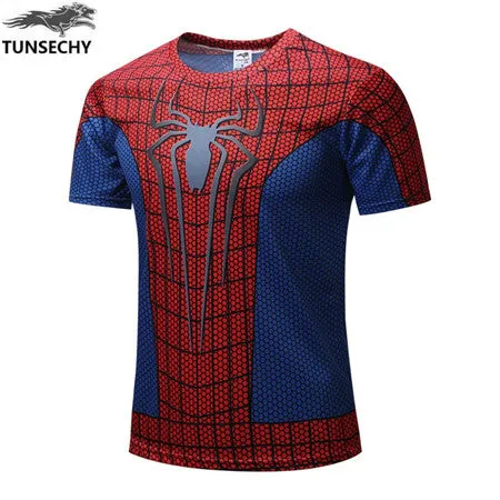 TUNSECHY NEW Marvel Super Heroes Avenger Batman T shirt Men Compression Armour Base Layer Long Sleeve Thermal Under Top Fitness