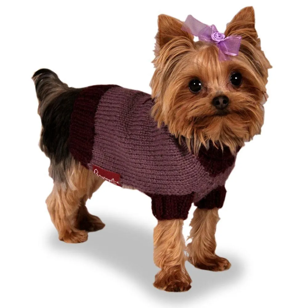 Turtleneck Dog Sweater Plum