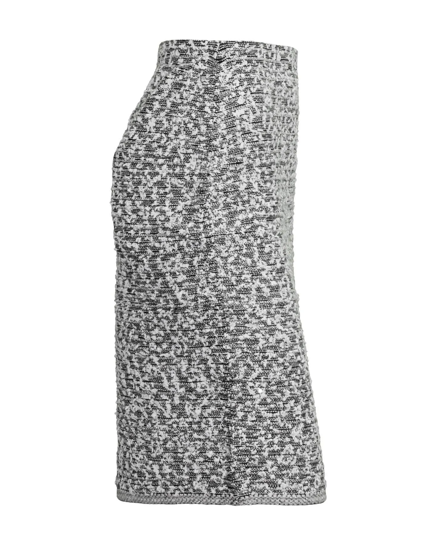 Tweed Pencil Skirt in Black Ivory